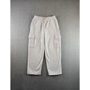 TNA Sweatfleece Pants Womens M Cream Pink Heathered Cozy Fleece Cargo Mega Fit